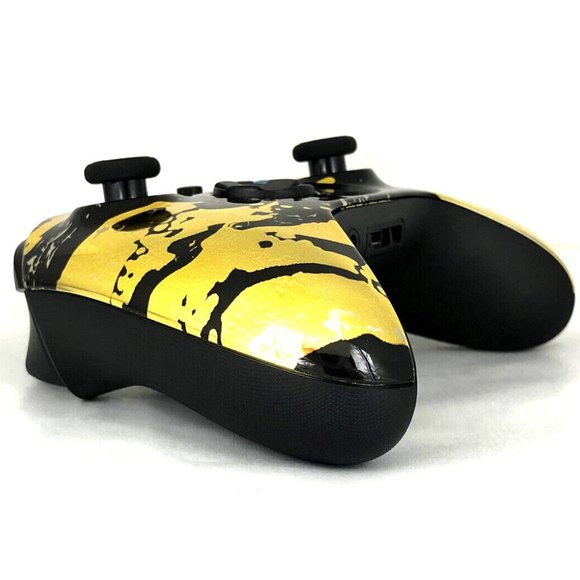 Custom Xbox Series X / S Wireless Controller - Glossy Chrome Gold Black Splatter - Picture 6 of 8